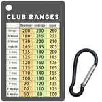 Jemzio Golf Club Range Chart Card, Easy Carry with Credit Card Size, Sturdy Golf Yardage Card for Seasoned Golfers, Average, or Beginners (Card+Clip)