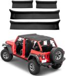 Door Sill Guards Kit for Jeep Wrangler JL/Gladiator JT Accessories 2018-2025, Black Rubber Door Entry Guard Protector for Jeep Wrangler JL &Gladiator JT 4-Door Accessories (4 Pcs Set)