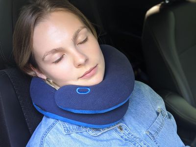 BCOZZY Large Travel Neck Pillow – Navy Support Cushion
