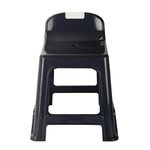 Regalo Backrest Premium Plastic Stool Chair | Strong Support For Bathroom | Multipurpose (Grey, 28 Cm, 48 Cm)