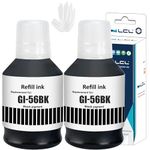 LCL Compatible Ink Bottle GI-56 GI-56BK Replacement for Canon MAXIFY GX7050 GX6050 GX5050 GX4050 GX3050 Printers (2PK Black Pigment 170ml)