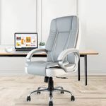 INNOWIN Venture Ergonomic Leatherette Executive High Back Revolving Desk Office Chair (Grey)