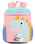 Toyshine 11" Dinosaur Frappe Backpacks for Kids Girls Boys Cute Dinosaurs Dino Toddler Backpack Preschool Nursery Travel Bag - Pink