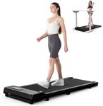 HomeFitnessCode Under Desk Treadmill, 2.5HP Portable Walking Pad Motorized Electric Treadmills for Home with LED Display & Remote, Adjustable Speed, No Assembly (Dark Black)