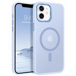 BENTOBEN for iPhone 12 Case, for iPhone 12 Pro Case,[Compatible with MagSafe] Slim Translucent Matte Magnetic Shockproof Protective Anti Slip Women Men Cover Case for iPhone 12/12 Pro, Light Blue