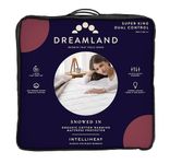 Dreamland SuperKing Size Snowed In Organic Cotton Warming Mattress Protector (Intelliheat Plus Fast Heat, Machine Washable, 200 x 180 cm, 6 Temperature and Auto Timer, 2 Detachable Controls)