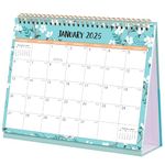 2025 Desk Calendar - Desk Calendar 2025 with Thick Paper, January 2025 - December 2025, 25.5 x 20.5 x 8 cm, Twin-Wire Binding, Green