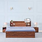 Wakefit Bed | King (78 X 72) Engineered Wood Bed with Storage, 1 Year Warranty | - Leo - Columbian Walnut