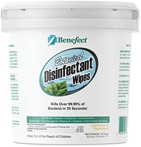 Benefect Botanical Disinfecting Wipes - (250 Wipe Count) Natural, No Residue - Antibacterial Disinfectant, Multi-Surface Cleaning and Sanitizing Wipes