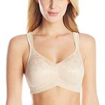 Wonderbra Womens Wireless With Wide Underbust Wonderband Bras, Nude, 40D US