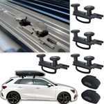 ZQULOYO 4 PCS Universal Stainless Steel Roof Box U-Bolt Clamps Rooftop Cargo Carrier Rack Bolts Car Van mounting Accessories U-Bracket Clips with 8 Lock Nuts 2 Strap Kit for Most Cars