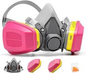 RANKSING Reusable Respirator Gas Mask with 60923 Filters to Protection Against Dust, Fumes, Asbestos, Chemicals and Particles while Painting, Spraying, Polishing and More, Medium