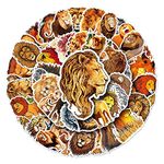 Cool Lion Stickers for Kids Boys Girls Teens,Aesthetic Vinyl Waterproof Stickers for Laptop Water Bottle Flasks Tablet Scrapbook Cup Bike Phone Car, Animals Decals Stickers Pack[Lion-50Pcs]