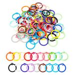 Flat Split Key Rings 100 PCS Metal Colorful Paint Split Keychain Rings 30mm Flat Split Rings Keyring Making Kit for Home Car Keys Attachment DIY Crafts Decorations (Random Color)