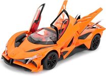 FEXXA 1:24 Scale Exclusive Alloy Metal Pull Back Die-cast Car Model with Sound Light Mini Auto Toy for Kids Metal Model Toy Car with Sound and Light? (1.24 -Apollo Intensa -Orange)