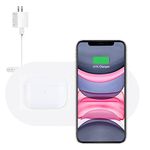 Dual Fast Wireless Charger, COSOOS Double 10W Max Fast Cordless Charging Pad Compatible with iPhone 12/12 Pro/11 Pro Max/Xs/Xr, Galaxy Note 10/S20, Galaxy Buds(Adapter Included)