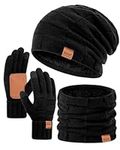 Mens Hat Scarf and Gloves Set Winte