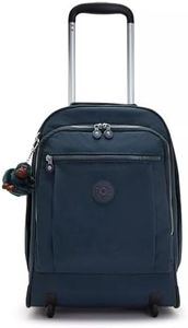 Kipling Women's Gaze Large Rolling, Durable, Wheeled Backpack with Adjustable Shoulder Straps, Nylon Book Bag, True Blue Tonal, 8.25" L x 17.25" H x 12.25" D