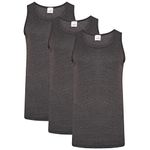 Keanu Mens Thermal Vests - Pack of 3 - Winter Warm Brushed Underwear Sleeveless Vest Baselayer - Sizes S M L XL 2XL (Charcoal, Medium)