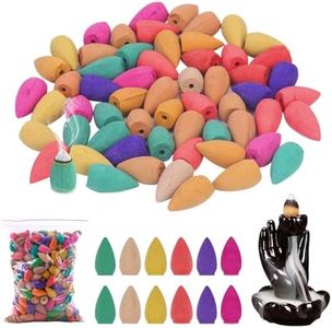 Leikurvo 300 unidades de conos de incienso con forma de conos de incienso naturales, conos de reflujo de incienso de reflujo, mezcla de colores, conos de cascada inversa para dormitorio, oficina, sala