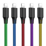 Phone Charger Cord, 5 Pack 6.6 FT USB to Lighting Cable PVC Braided Phone Charger Cable Compatible with Phone 14 13 12 11 Pro Max XR XS X 8 7 Plus SE iPad