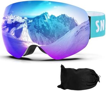 LAVOLLY Ski Goggles Snowboard Goggles Adult, 100% UV Protection Anti-Fog Snow Goggles Snowmobile Skiing Skating for Men Women Youth