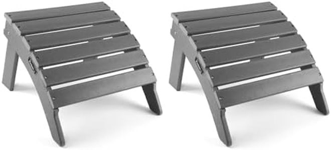 FUNBERRY Folding Adirondack Ottoman Set of 2, HDPE All Weather Outdoor Foot Rest, Easy Storage Patio Footstool, Ottomans and Footstools for Outside