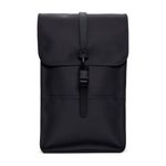 RAINS Waterproof Backpack Micro for Men and Women - Small Backpack fits 11” device, Black, Micro, Modern