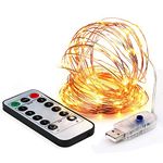 Party Balloons 1Pcs Fairy Lights Copper USB Plug in, 2m 20 LED White Warm 8 Modes Copper Wire String Lights Remote Timer, Twinkle Firefly Lights for Bedroom Party Night Room Decorations