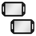 Kurtzy Lightweight Handheld Hairdressing Mirror (2 Pack) - Black Foam Handle Mirror for Barbers, Salons and Beauticians - Double Handle Mirror - Viewing Mirror for Back of Head Haircuts