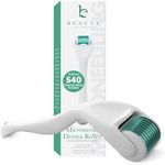 Derma Roller Microneedling Roller - Titanium 0.25mm Micro Needler for Face, Gently Exfoliates, Microneedle Tool for Beard, Scalp & Hair, Skincare Tools for Face