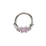 BodyJewelryOnline Septum Clicker Ring with Three CZ Jewels 16g Cartilage Septum Tragus Rook