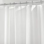 iDesign Shower Curtain with Magnetic Hem, Long Shower Curtain Made of Mould PEVA, Stylish and Water Repellent Shower Liner for Bathroom, Frost White, 183 x 183 cm, 183.00 x 183.00 cms