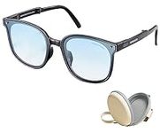 BENEUNDER Polarized Sunglasses Women, Folding Lightweight Mens Sunglasses with UV400 Protection, Oversized Sunglasses, Blue