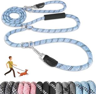 SlowTon Hands Free Dog Leash, 10FT Adjustable Dog Training Leash 1/2 Inch Nylon Heavy Duty Lead No Pull for Large Medium Dogs, Tangle Free Reflective Waist Leash for Dog Walking Running (Blue)