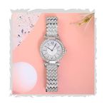 AMERICANVIBER Women Wrist Watches Analog Blue Dial Women's Watch for Girls&Miss&Ladies Diamond Studded with Stylish Girlfriend Watches DRW-O23 (Silver)