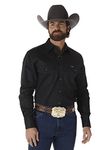 Wrangler Men's Authentic Cowboy Cut Work Western Long-Sleeve Shirt - Black -