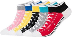 KONY Women�’s 5 Pack Lightweight Cotton (86%) Novelty Low Cut Socks Cool Sneakers Ankle Socks Fun Gifts Idea Size 6-10