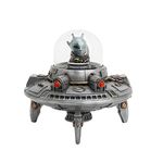 Luminescence Visitor UFO Flying Saucer Hand Painted Pewter Finish Statue