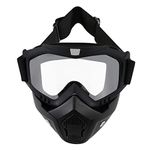 LJDJ Motorcycle Goggles with Removable Face Mask - Dirt Bike ATV Motocross Eyewear Anti-UV Adjustable MX Riding Offroad Cycling Motorbike Protective Glasses Racing Combat Tactical Military Goggles