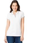 Wear Your Opinion Womens Premium Pique Polo Collar Neck T-Shirt (Design: Tipped Polo,White,XX-Large)