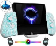 FUNLAB Switch Joypad Controllers for Nintendo Switch/OLED Joycon Replacement, Customizable Switch handheld Controller with Hall Effect Joysticks, Luminous One-Piece Controles Joypad Controller - 7 LED Colors