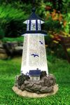 MOMENTS IN TIME Acrylic LED & Water Spinning Lighthouse BO, Light up, 3AA Battery not Included.