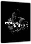 artsprints MUHAMMAD ALI IMPOSSIBLE IS NOTHING PHOTO PRINT ON FRAMED CANVAS WALL ART 12’’x 8’’inch -18mm depth