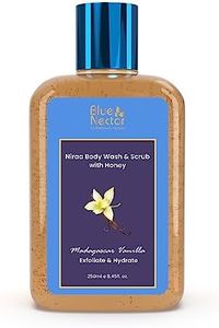 Blue Nectar Exfoliating Body Wash & Scrub for Rough & Bumpy Skin | Madagascar Vanilla Tan Removal Body Scrub for Women & Men (10 herbs, 250ml)