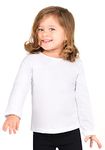 Lilax Baby Girls' Basic Long Sleeve Round Neck T-Shirt - White - 9-12 Months