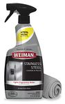 Weiman Stainless Steel Cleaner and Polish - 22 Ounces [Large Microfiber Cloth] - Appliance Surfaces Leave Behind A Brilliant Shine