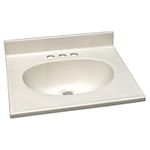 Cultured Marble Vanity Top – 19-Inch Single Bowl Sink 4-Inch Centerset with Integrated Backsplash – Reinforced Packaging – Ivory Swirl, Design House, 586263