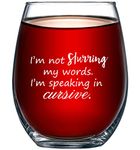 I'm Not Slurring My Words I'm Speaking in Cursive Funny 440ml Wine Glass - Unique Gift Idea for Him, Her, Mom, Dad, Wife, Husband, Sister, Best Friend, BFF - Perfect Birthday Gifts for Women