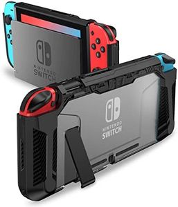 PiMivco Dockable Case for Nintendo Switch 2017,Protective Case Compatible for Nintendo Switch and Joy-Con Controller ,TPU Grip Cover with Shock-Absorption and Anti-Scratch Design(Black)…